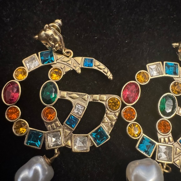 Gucci Multicolor Gemstone Earrings with Pearls - Picture 4 of 6